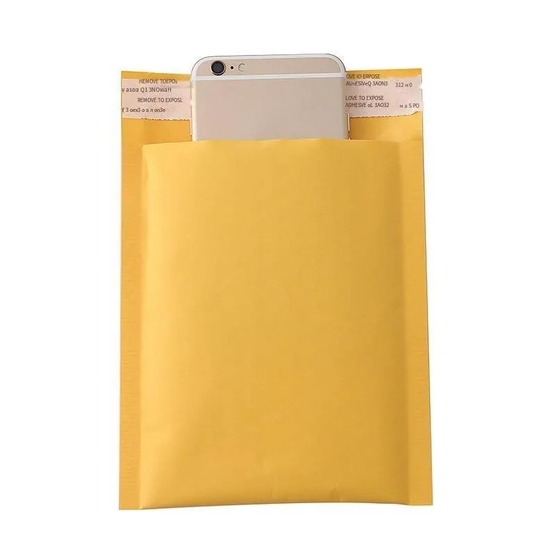 180 Only Kraft Paper Self Sealing Bag Composite Bubble Envelope Foam Shockproof Yellow Express Bag 29x32 4cm