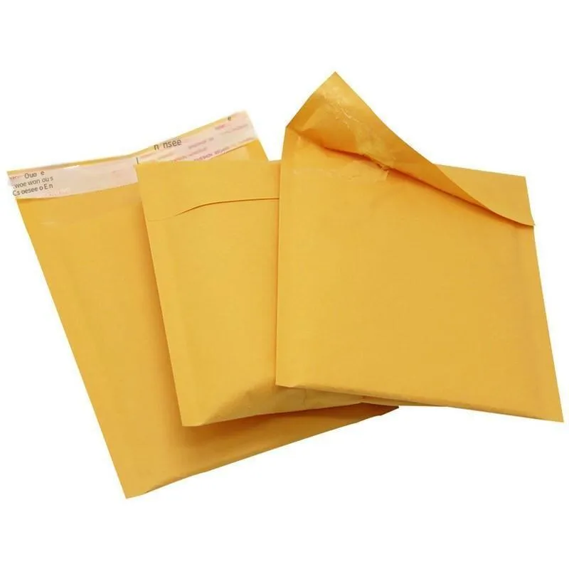 180 Only Kraft Paper Self Sealing Bag Composite Bubble Envelope Foam Shockproof Yellow Express Bag 29x32 4cm
