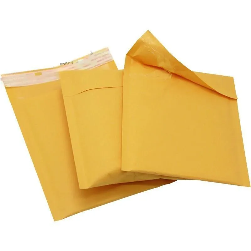 180 Only Kraft Paper Self Sealing Bag Composite Bubble Envelope Foam Shockproof Yellow Express Bag 29x32 4cm