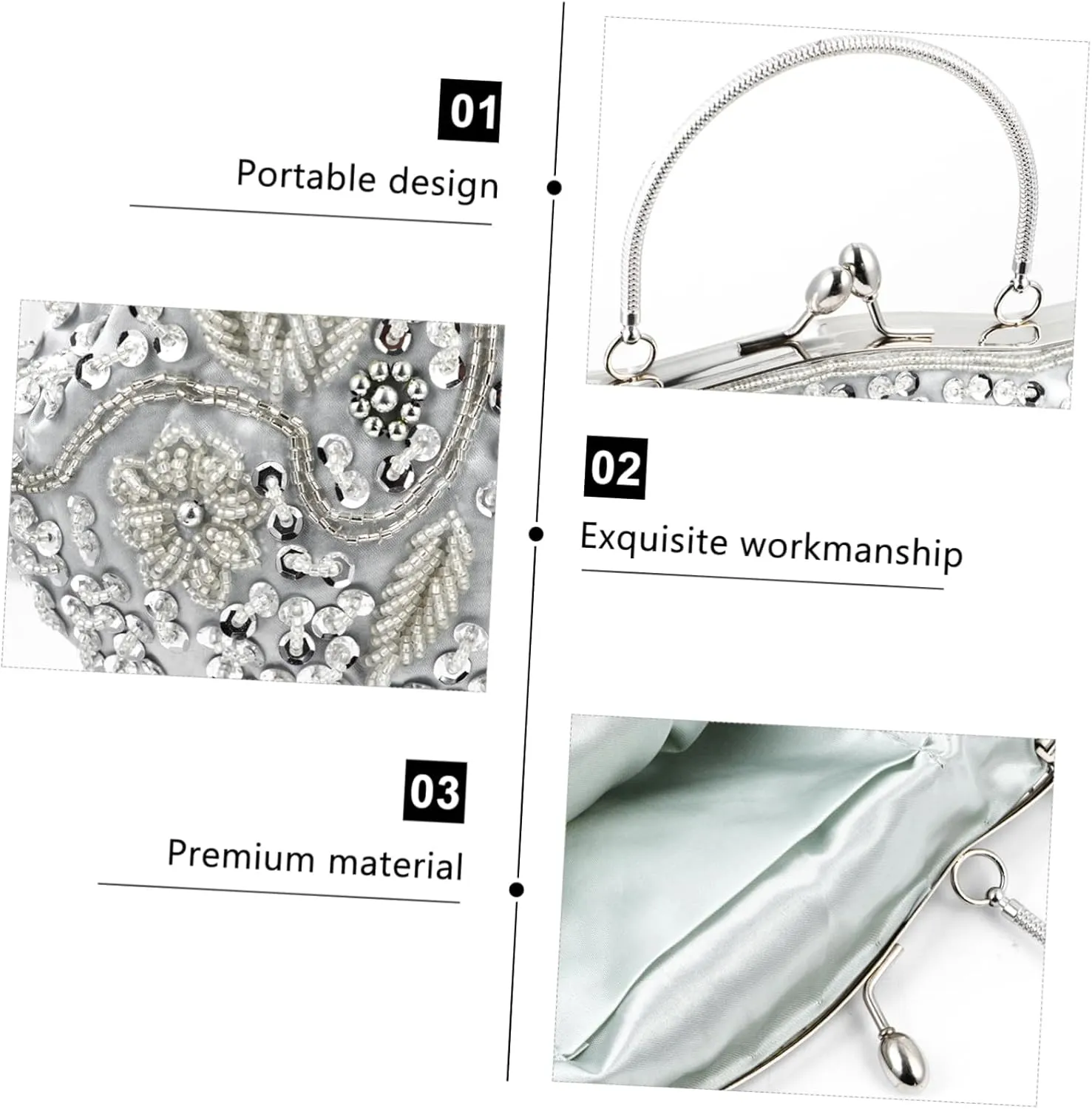 1pc Dinner Bag Prom Women Purse Ladies Shoulder Bags Ladies Bags Bride Tote Bag Floral Purses for Women