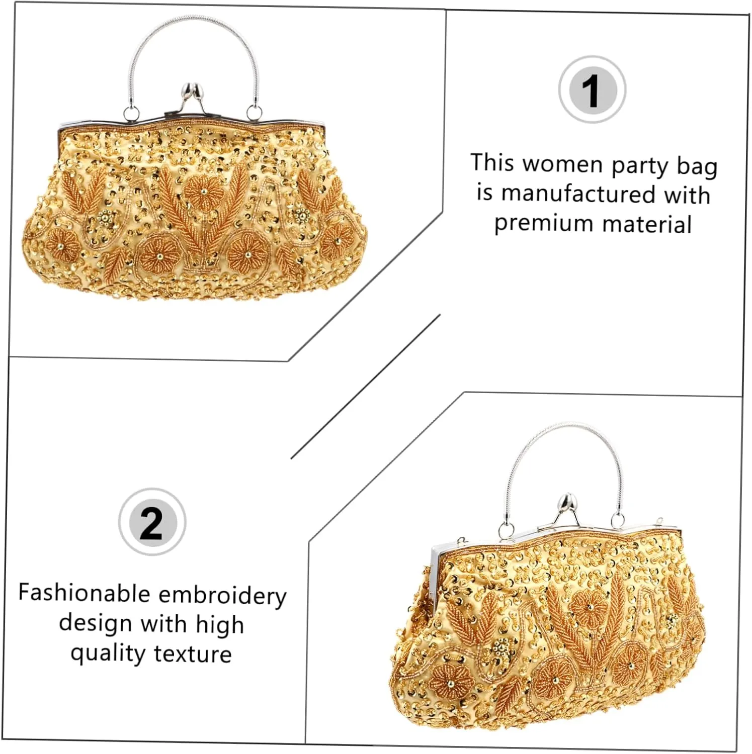 1pc Dinner Bag Prom Women Purse Ladies Shoulder Bags Ladies Bags Bride Tote Bag Floral Purses for Women