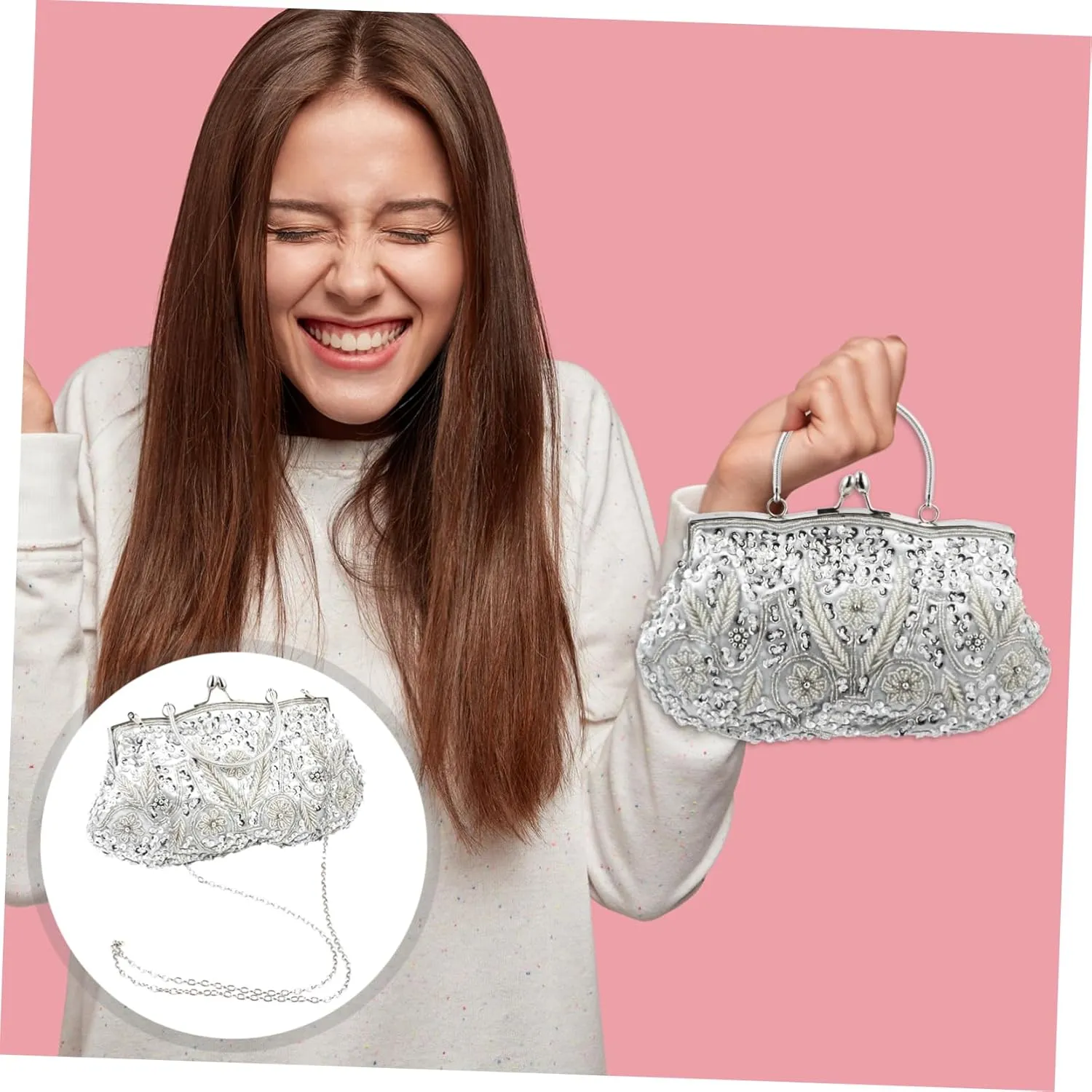 1pc Dinner Bag Prom Women Purse Ladies Shoulder Bags Ladies Bags Bride Tote Bag Floral Purses for Women