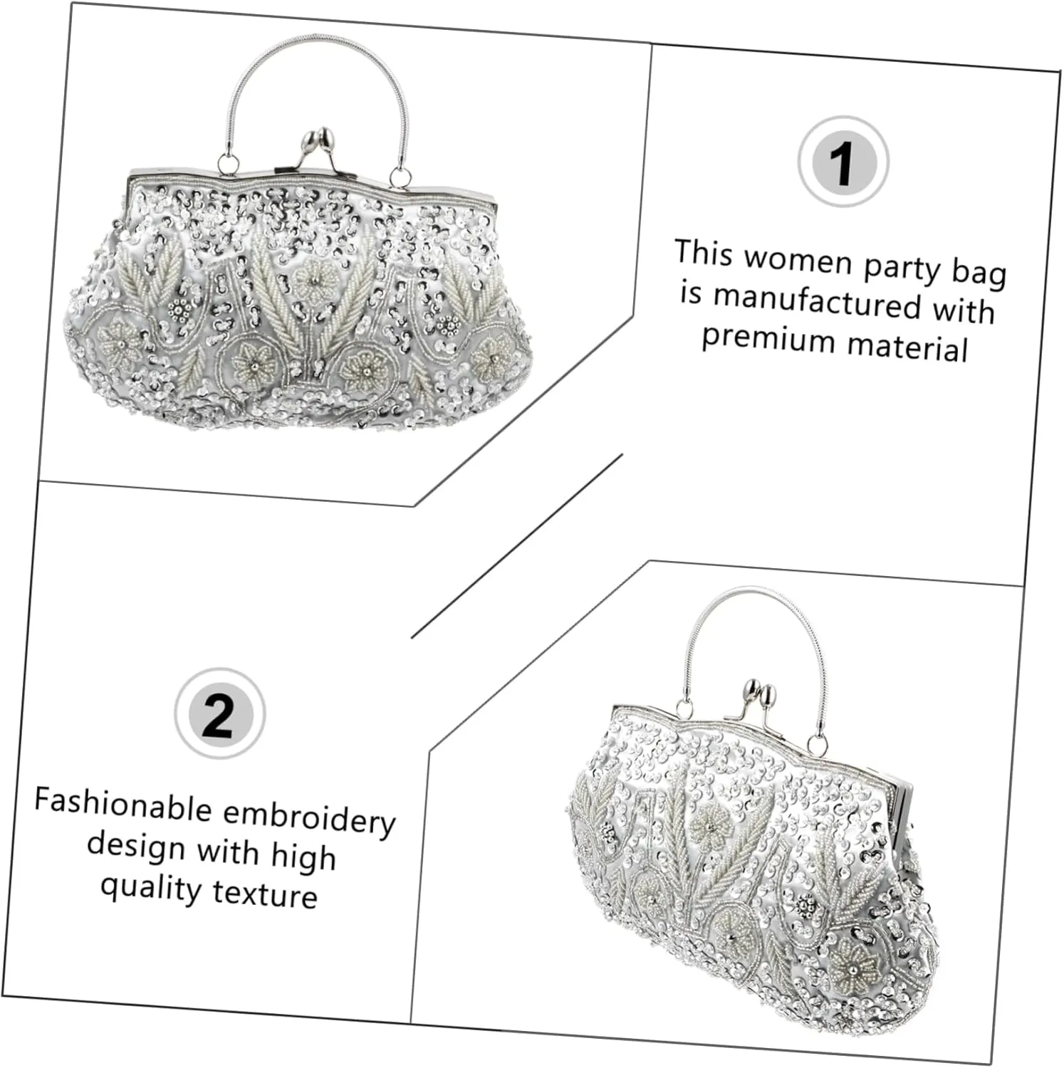 1pc Dinner Bag Prom Women Purse Ladies Shoulder Bags Ladies Bags Bride Tote Bag Floral Purses for Women