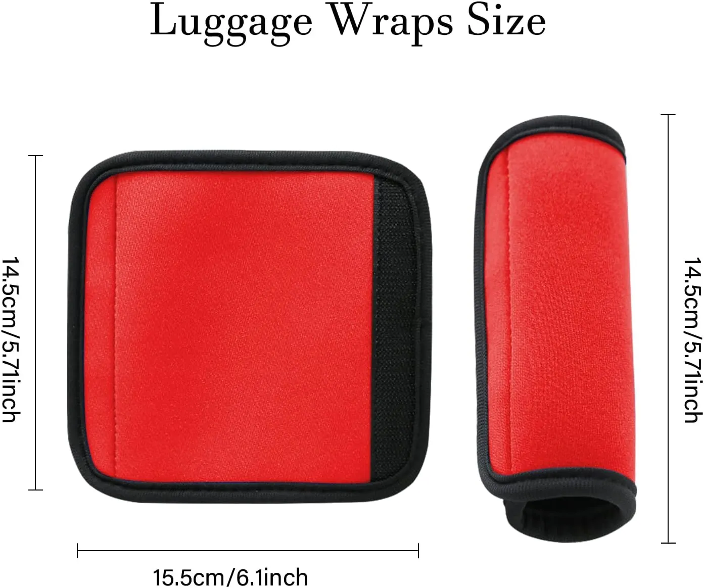 2 Pack Luggage Handle Wraps for Suitcase, Bright Color Comfort Soft Handle Covers (Red)