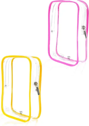 2 Pack TSA Approved Toiletry Bag, Airplane Travel Essentials for Long Flight Flying European International Must Haves Small Quart Size Makeup Zipper Pouch for Women Men Toiletries Liquids Clear