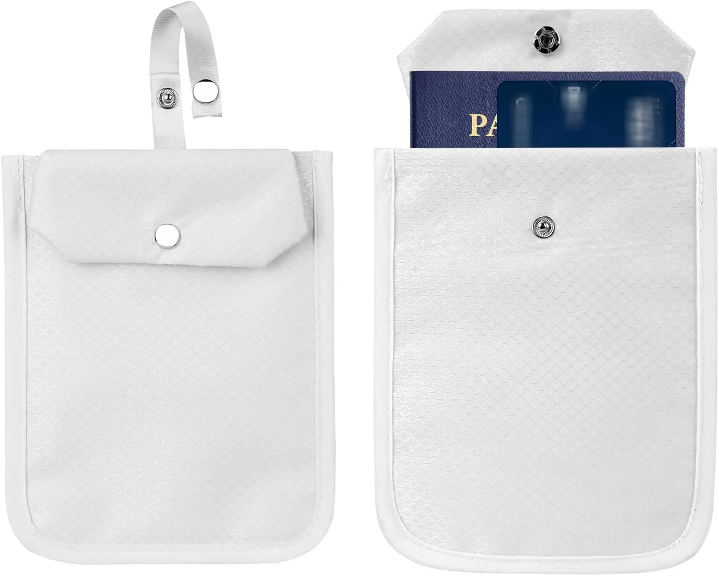 2Pack Travel Wallet with Hidden Safe Pocket, Passport Wallet, Credit Cards and Travel Documents, Money Belt for Travel Women and Men Hidden (White)