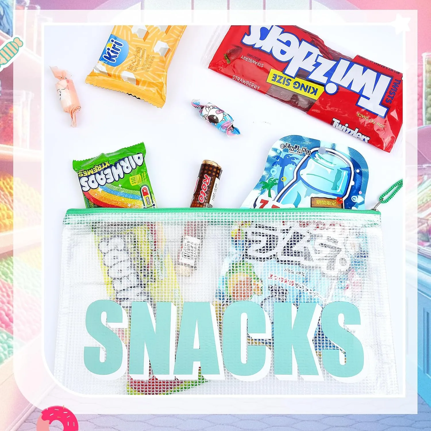 4PCS Snack Bag for Travel Clear Zipper SnackPouch Waterproof Makeup Cosmetic Bags for Women Girls Clear Pouch for Essentials