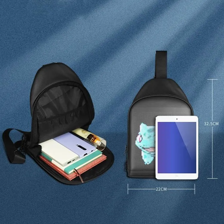 7 Outdoor Led Crossbody Bag With Usb & Bluetooth Black