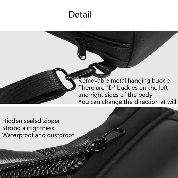 7 Outdoor Led Crossbody Bag With Usb & Bluetooth Black
