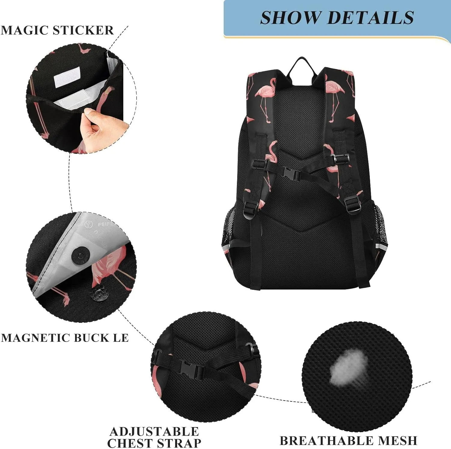 ALAZA Modern Flamingo Backpack Bookbag Laptop Notebook Bag Casual Travel Trip Daypack for Women Men Fits 15.6 Laptop