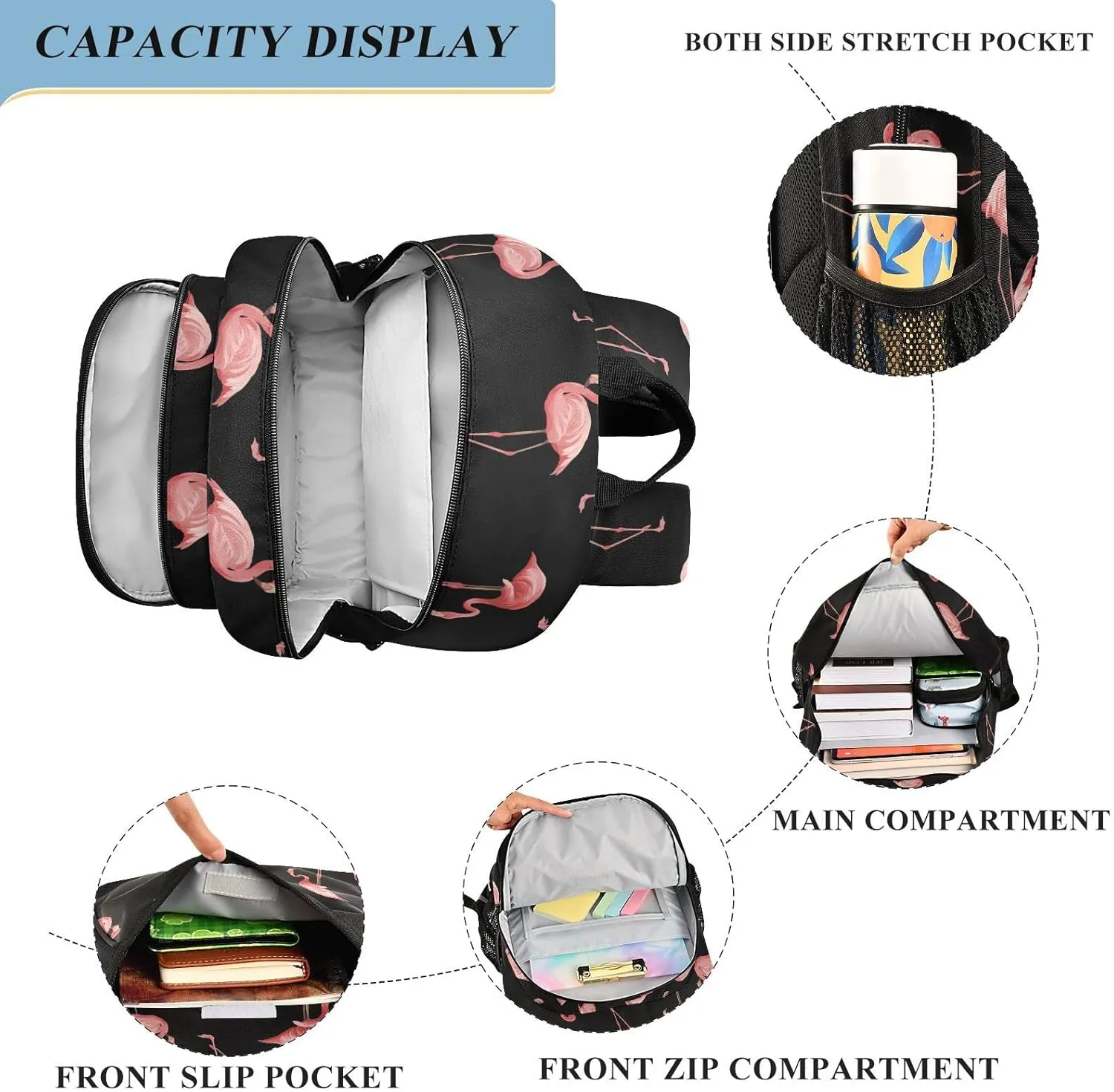 ALAZA Modern Flamingo Backpack Bookbag Laptop Notebook Bag Casual Travel Trip Daypack for Women Men Fits 15.6 Laptop