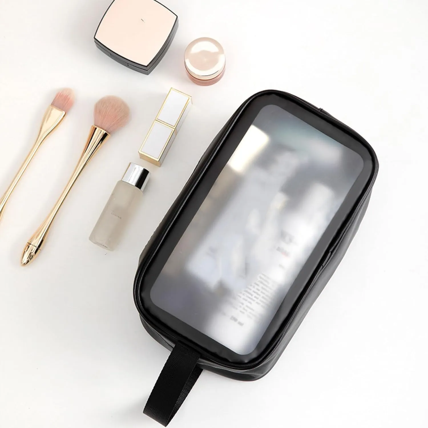 ALEJON Cosmetic Bag Portable Large Capacity Portable Clear Toiletry Bag Travel Cosmetics Storage Bag