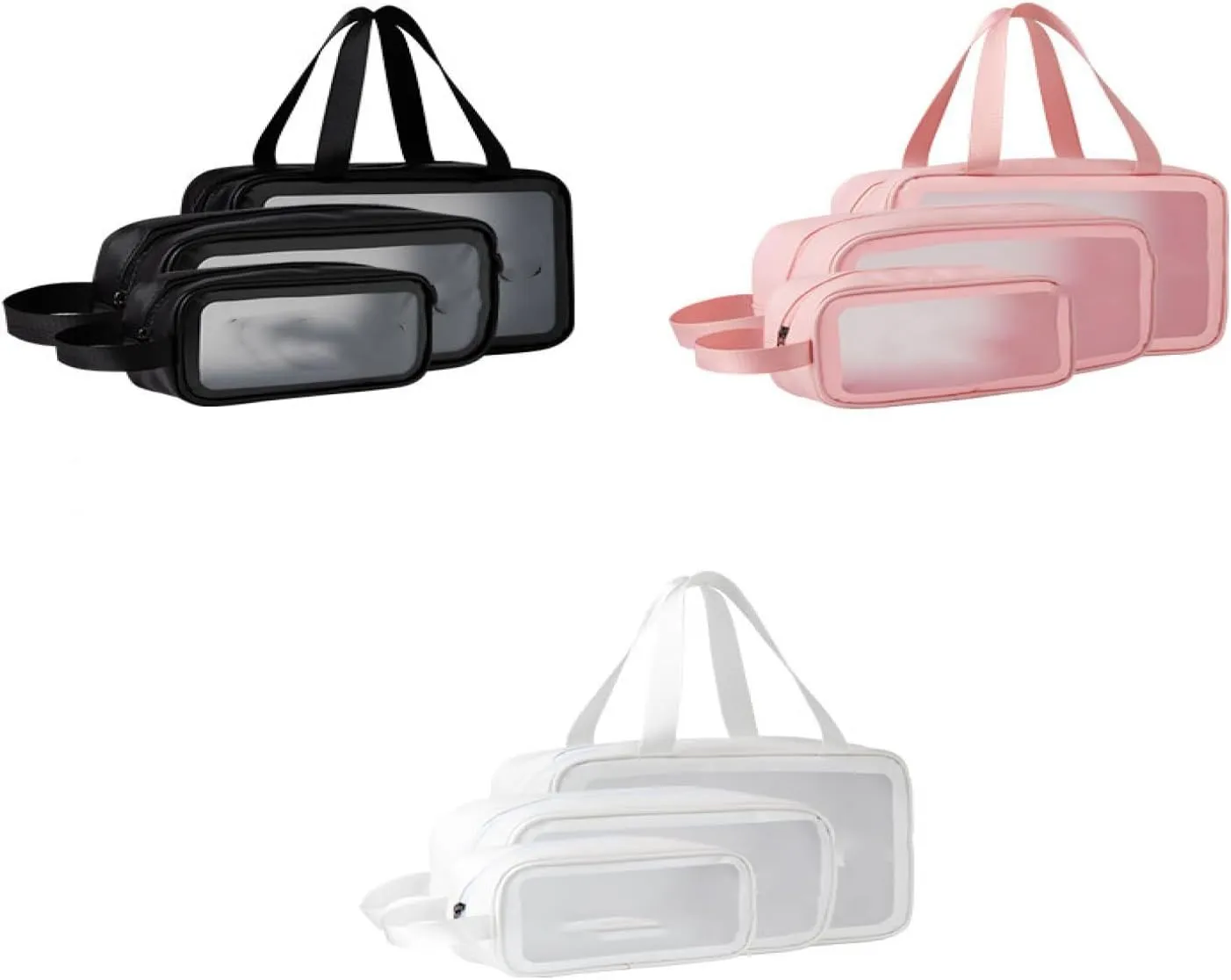 ALEJON Cosmetic Bag Portable Large Capacity Portable Clear Toiletry Bag Travel Cosmetics Storage Bag