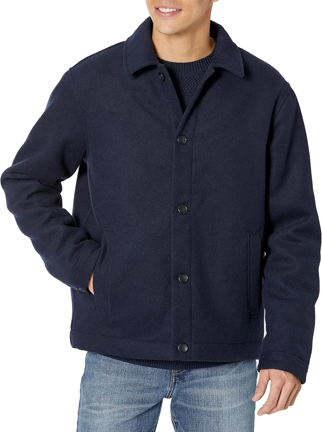 Amazon Essentials Men's Wool Bomber Jacket (Available in Big & Tall)