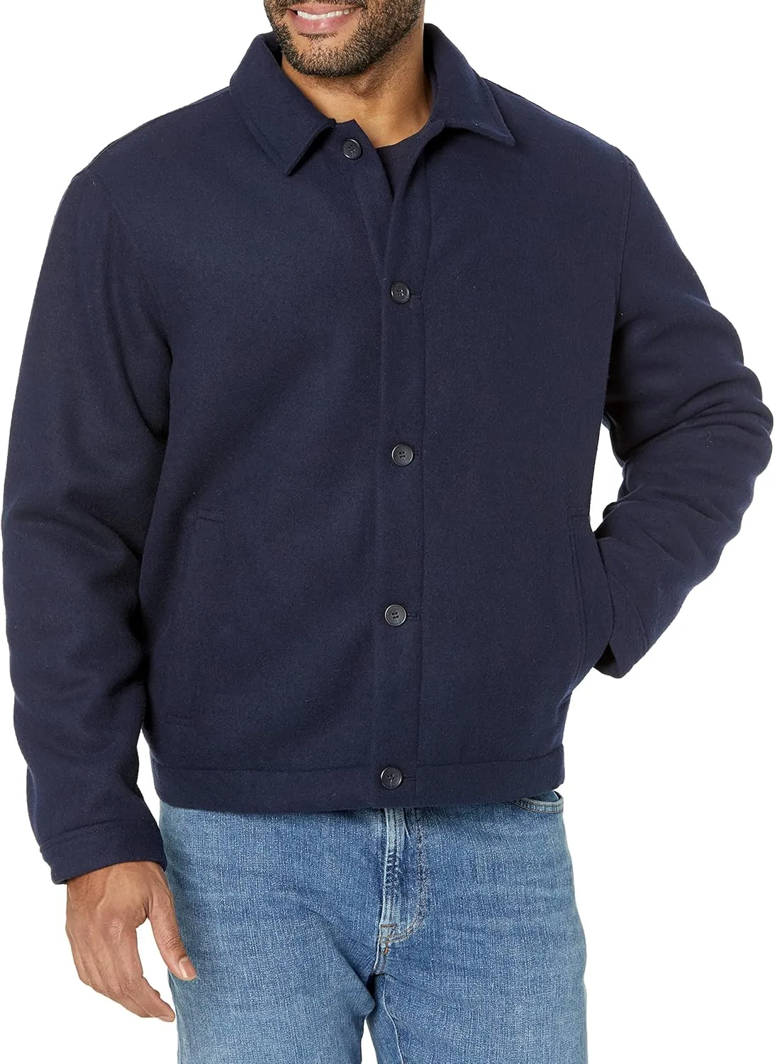 Amazon Essentials Men's Wool Bomber Jacket (Available in Big & Tall)