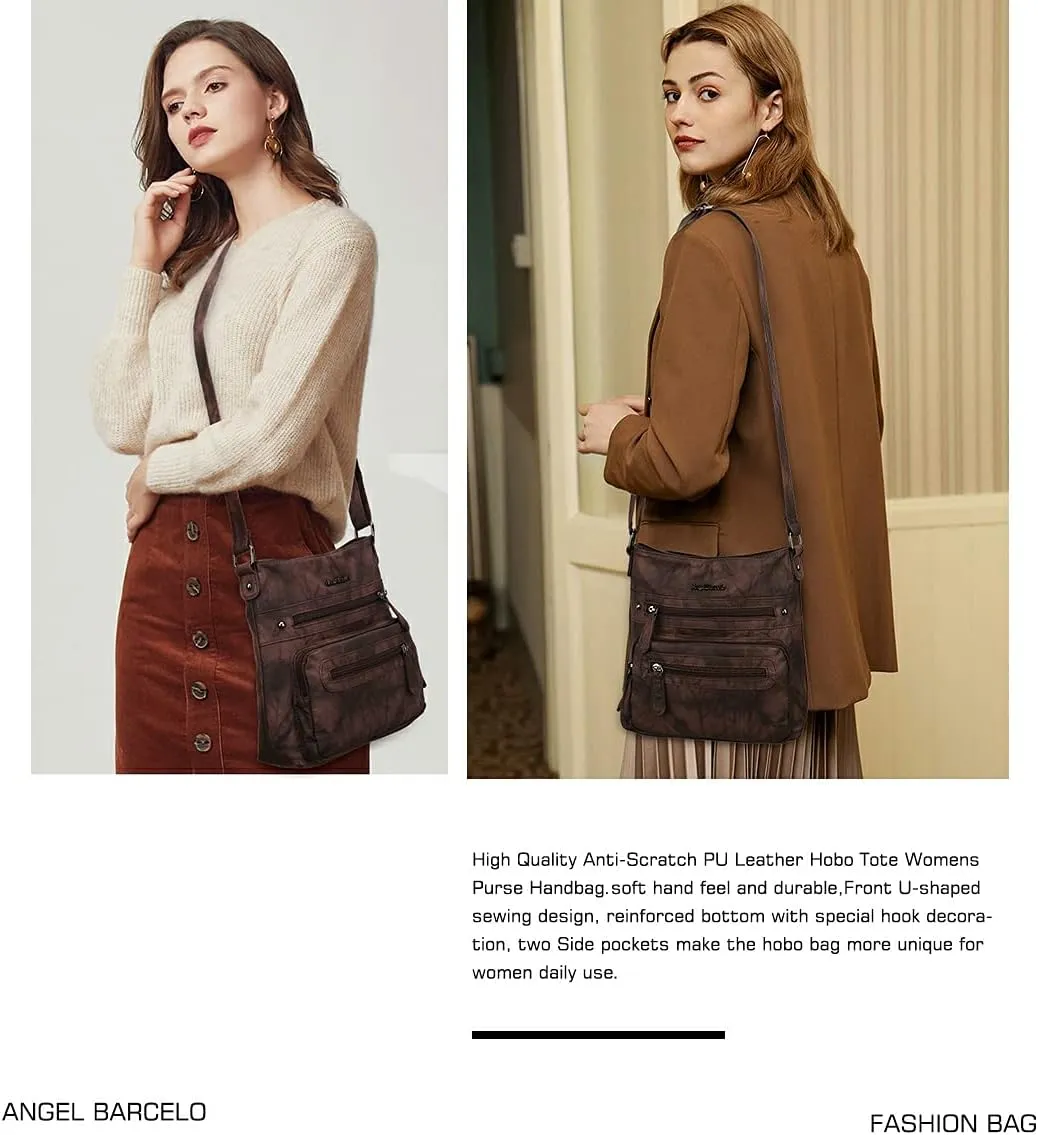 Angel Barcelo Crossbody Bags for Women,Ultra Soft Leather Purses for Women