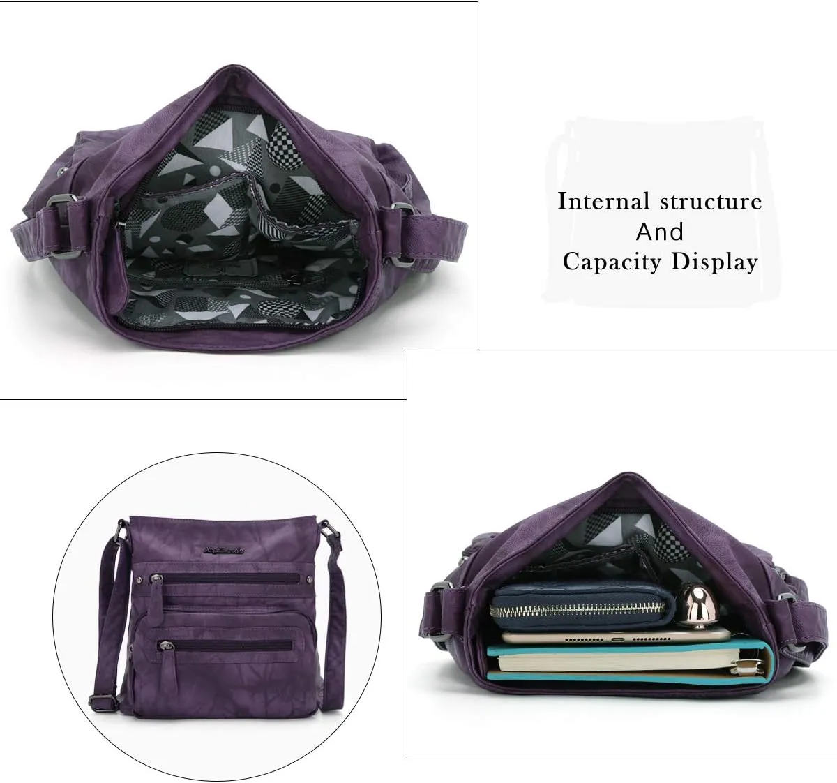 Angel Barcelo Crossbody Bags for Women,Ultra Soft Leather Purses for Women