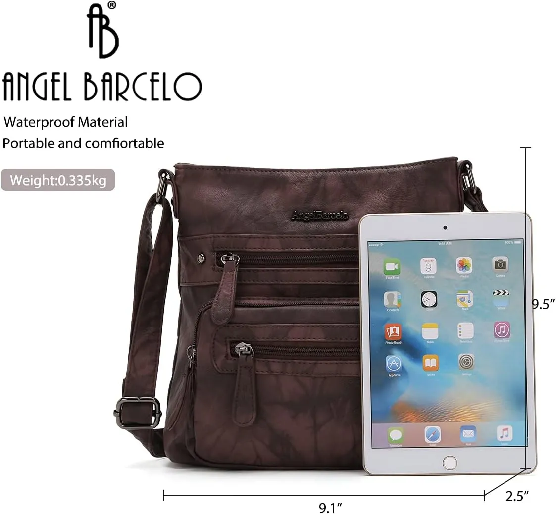Angel Barcelo Crossbody Bags for Women,Ultra Soft Leather Purses for Women