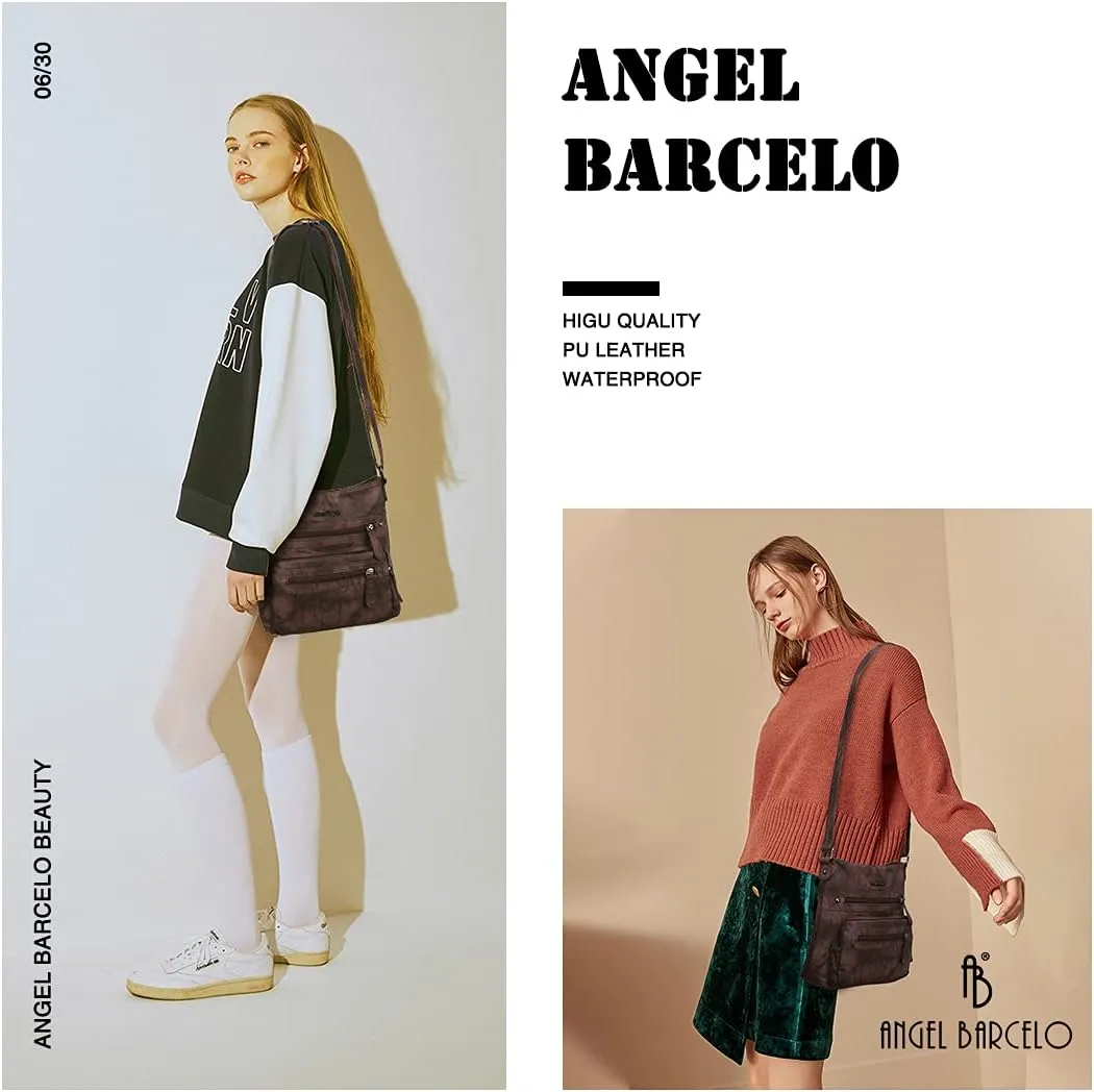 Angel Barcelo Crossbody Bags for Women,Ultra Soft Leather Purses for Women