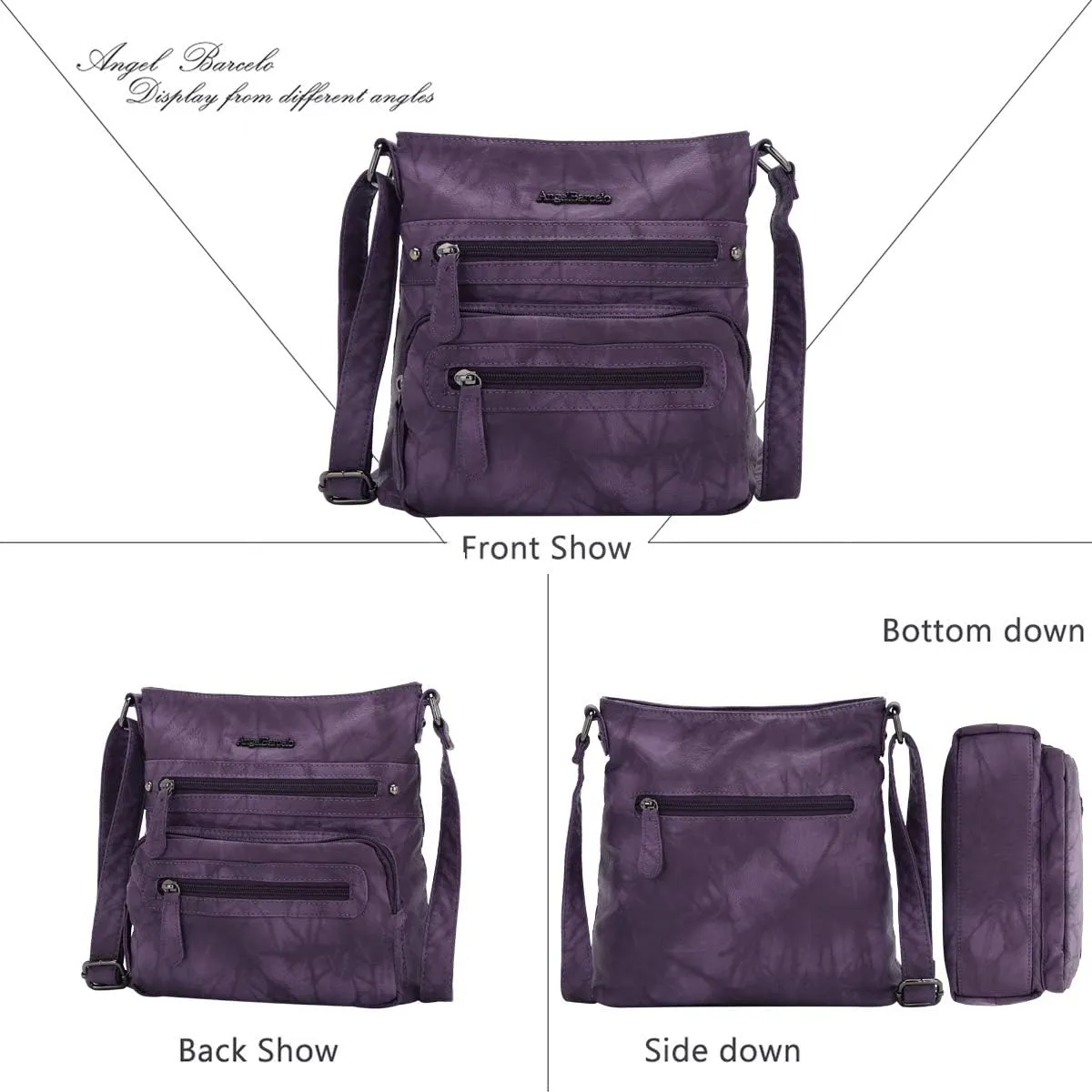 Angel Barcelo Crossbody Bags for Women,Ultra Soft Leather Purses for Women