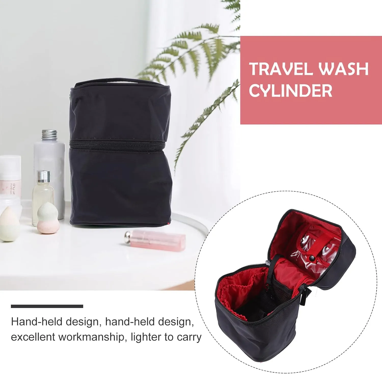 Angoily Large Capacity Toiletry Bag for Women Travel Makeup Storage Holder Removable Mesh Bag