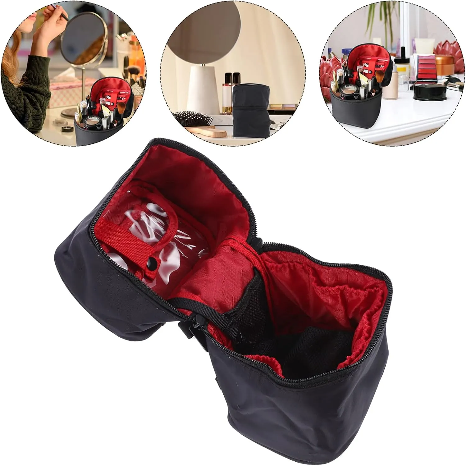 Angoily Large Capacity Toiletry Bag for Women Travel Makeup Storage Holder Removable Mesh Bag