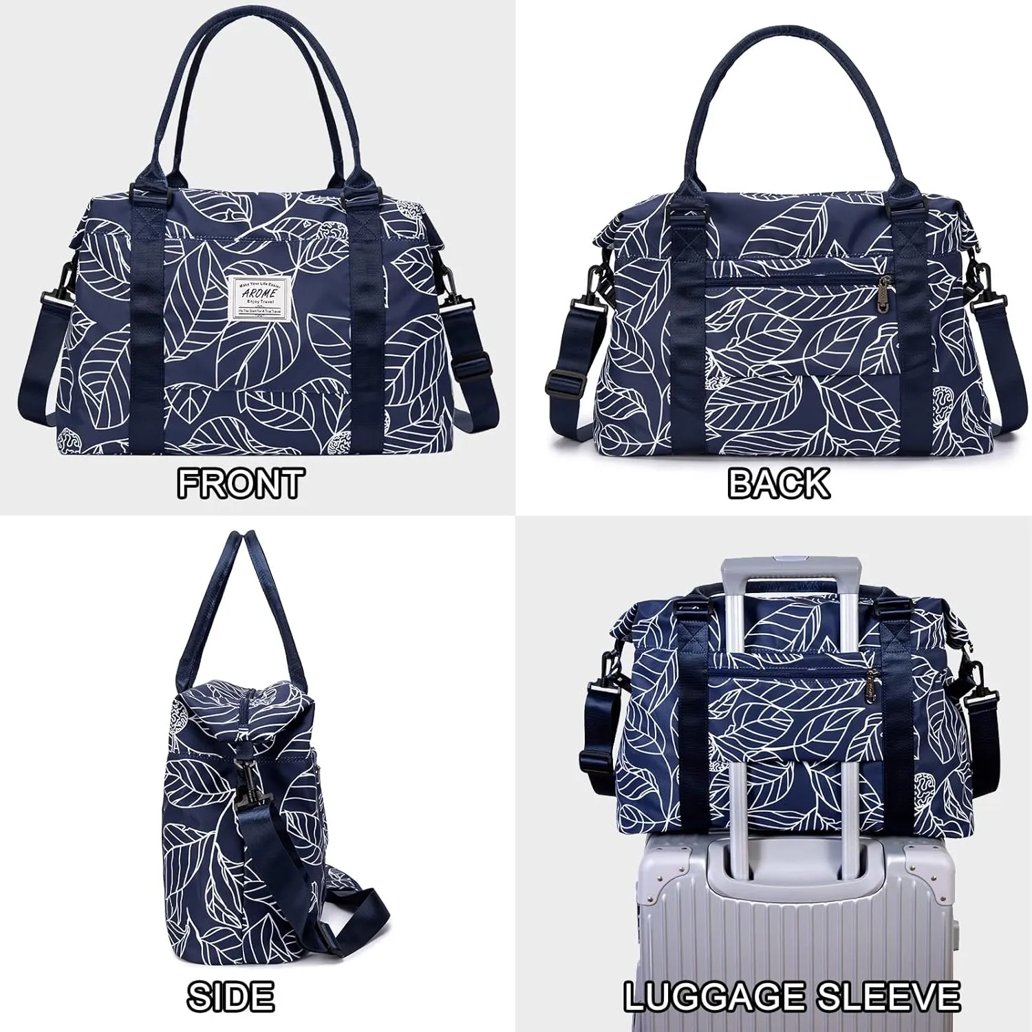 AROME Weekender Bags for Women, Travel Duffel Bag Overnight Weekend Bag Sports Gym Tote Bag with Wet Pocket & Flight Approved
