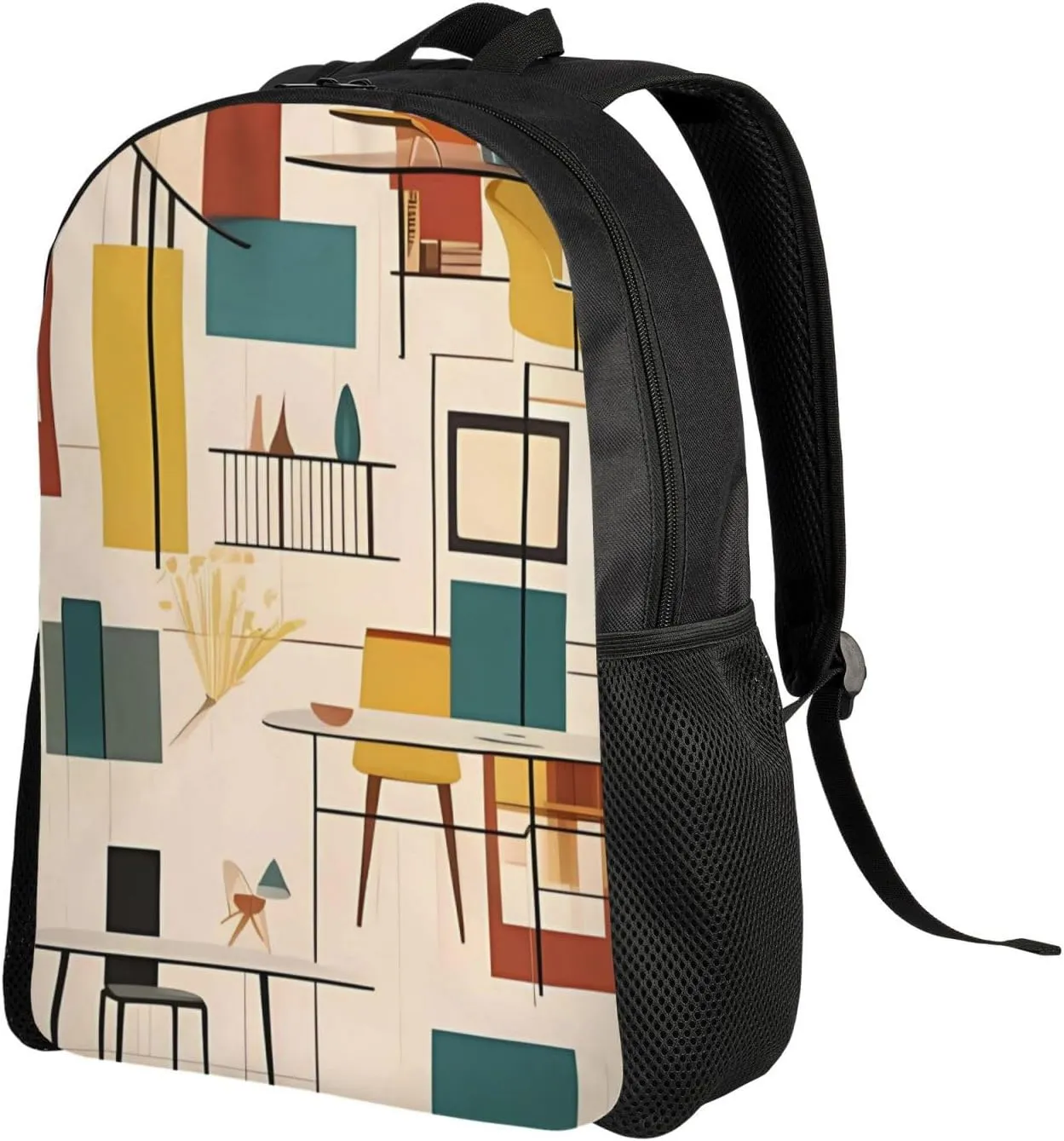Backpack for Men Women Carry-on Backpack Mid Century Modern Daypack Laptop Backpack Lightweight