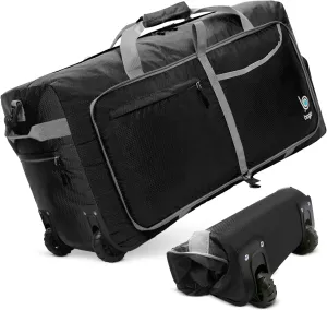 Bago Rolling Duffle Bag with Wheels - 30" 100L Foldable Weekender Bag, Waterproof Travel Duffel Bag, Heavy Duty lightWeight Duffle Bag for Traveling, Rolling Duffel Bag with Wheels (Black2024)