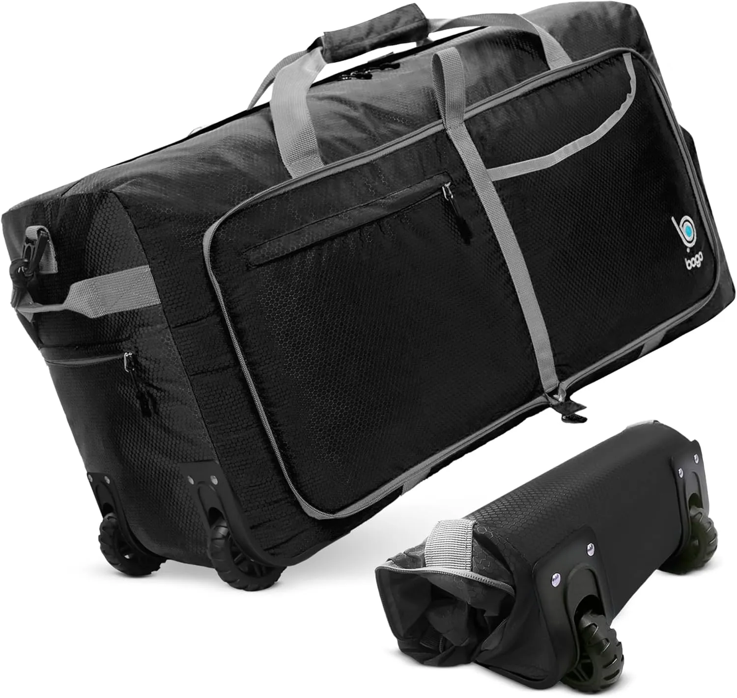 Bago Rolling Duffle Bag with Wheels - 30" 100L Foldable Weekender Bag, Waterproof Travel Duffel Bag, Heavy Duty lightWeight Duffle Bag for Traveling, Rolling Duffel Bag with Wheels (Black2024)