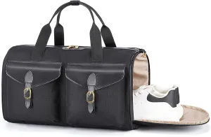 BAGSMART Duffel Bag for Women, Vintage Weekender Bags for Women, Overnight Gym Carry on Personal item for Travel, Black