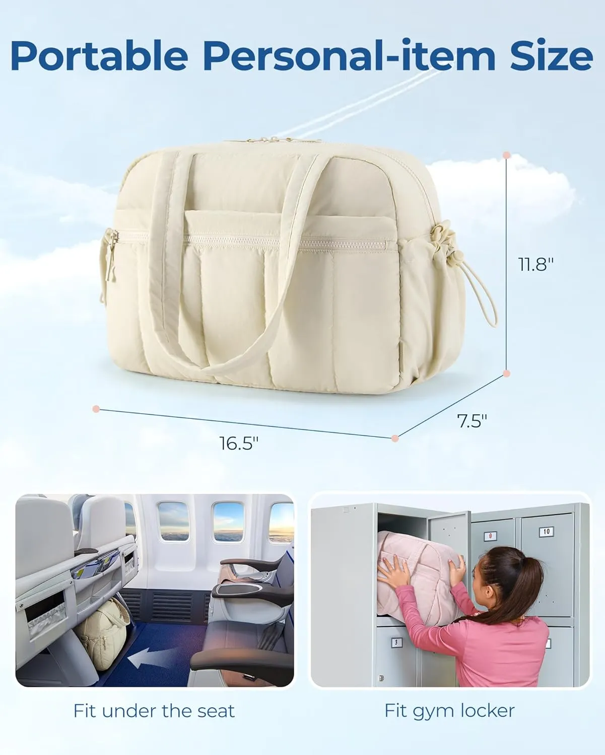 BAGSMART Gym Bag for Women, Duffle Bag for Travel with Wet Pocket, Lightweight Carry on Weekender Duffel, Water Resistant