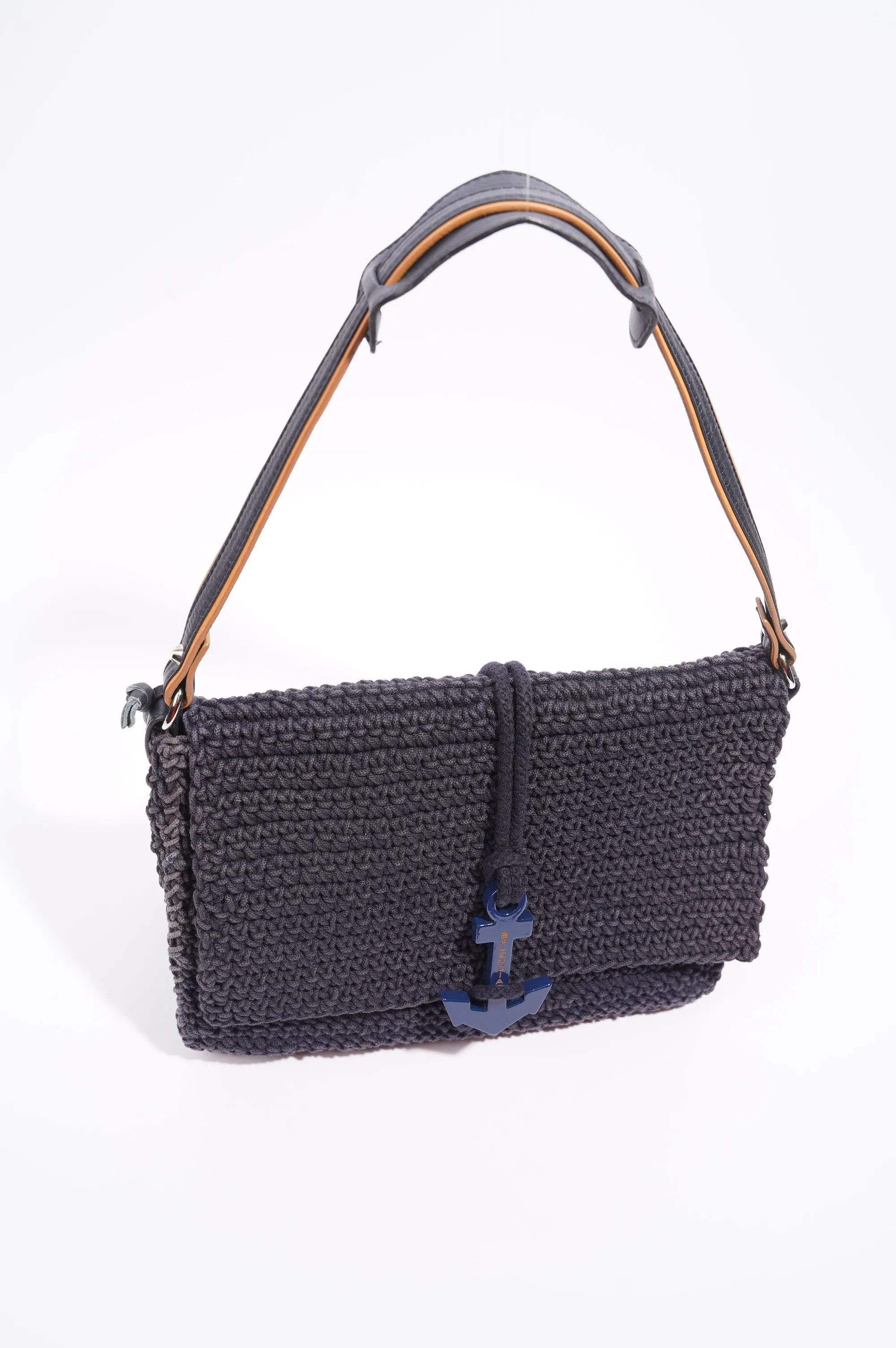 Balenciaga Womens Anchor Woven Bag Navy