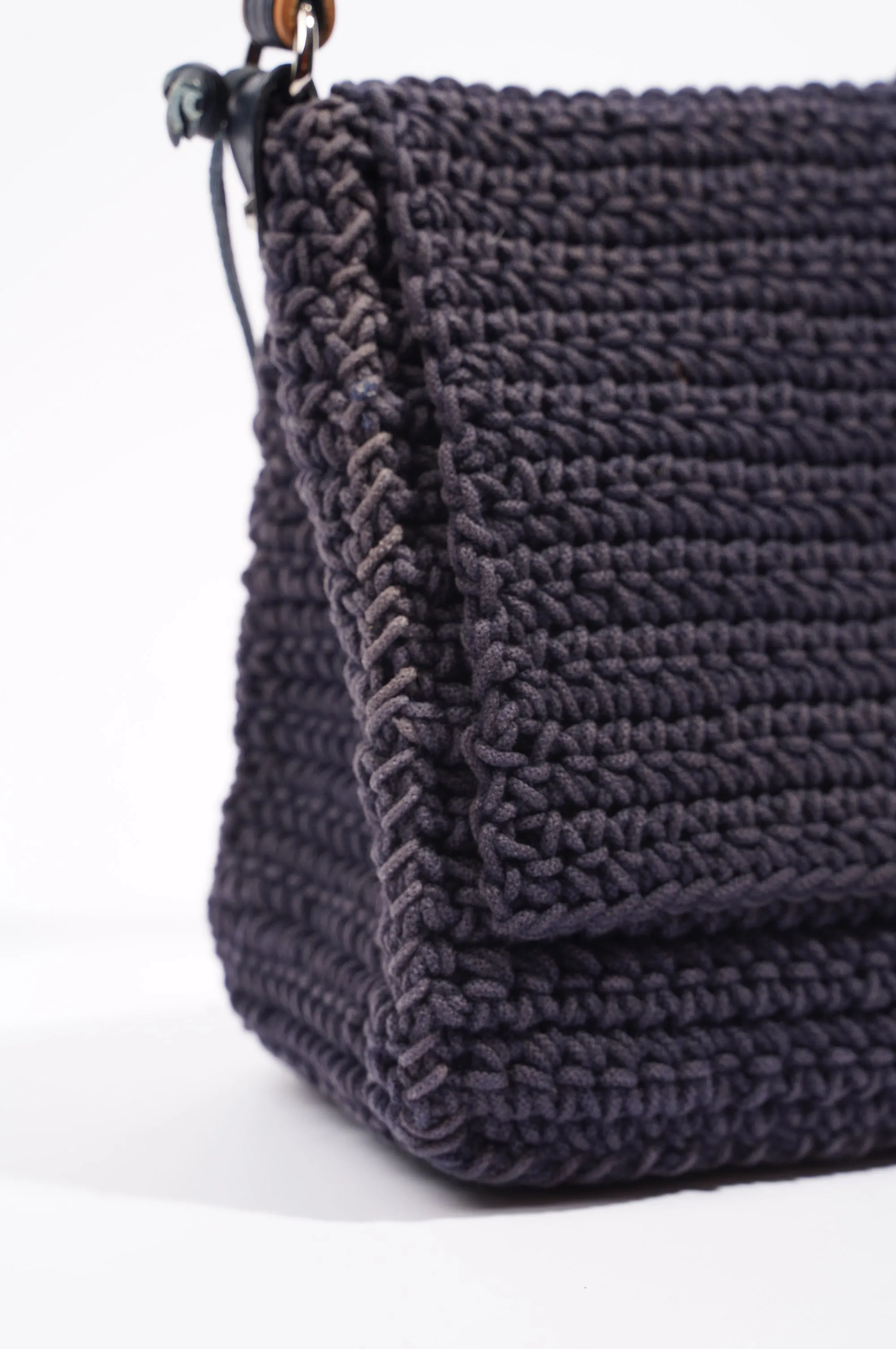 Balenciaga Womens Anchor Woven Bag Navy