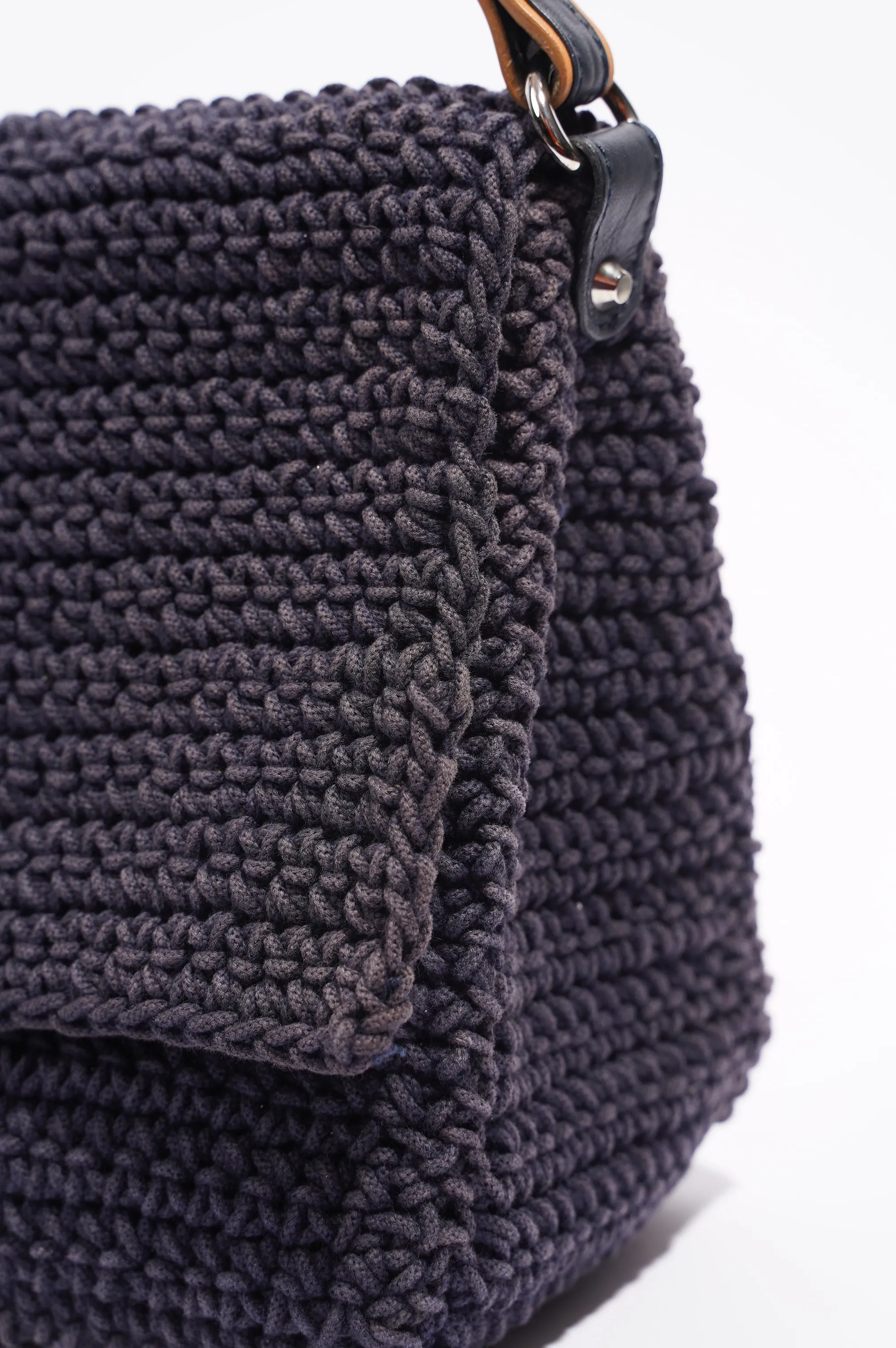 Balenciaga Womens Anchor Woven Bag Navy