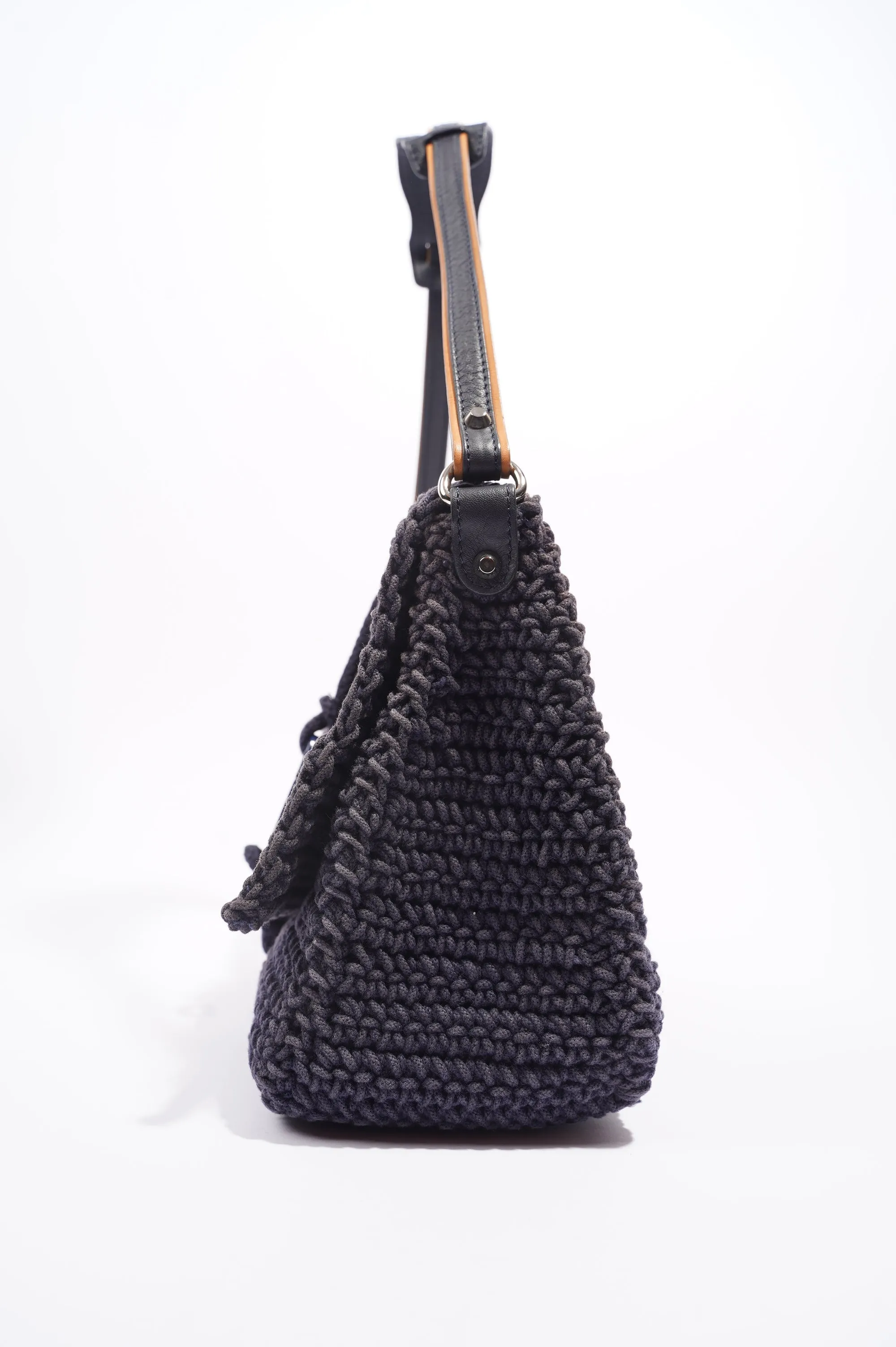 Balenciaga Womens Anchor Woven Bag Navy
