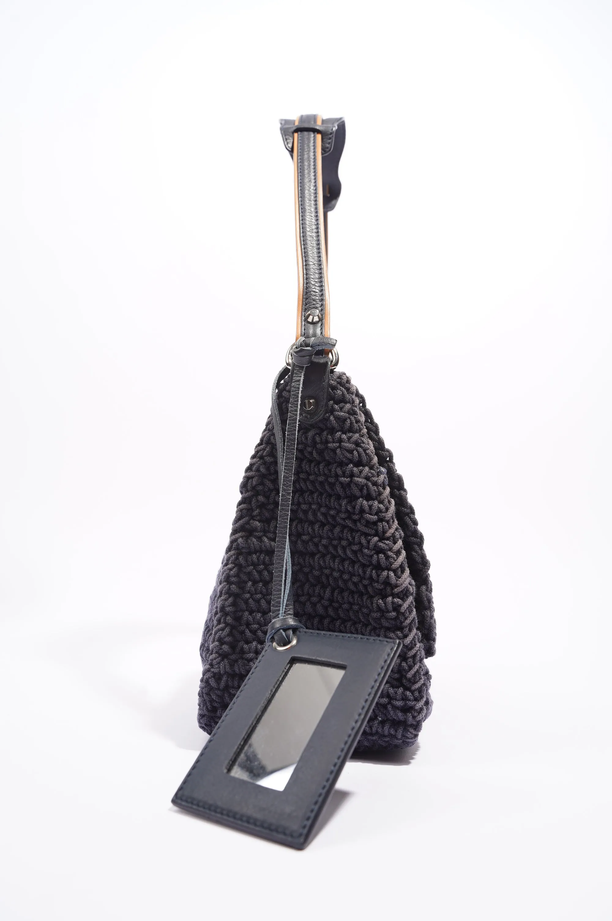 Balenciaga Womens Anchor Woven Bag Navy