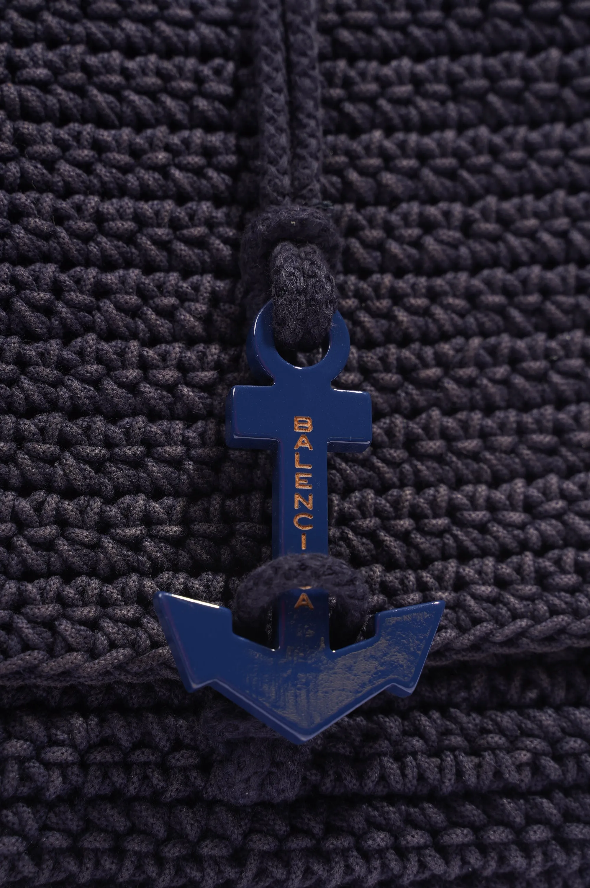 Balenciaga Womens Anchor Woven Bag Navy