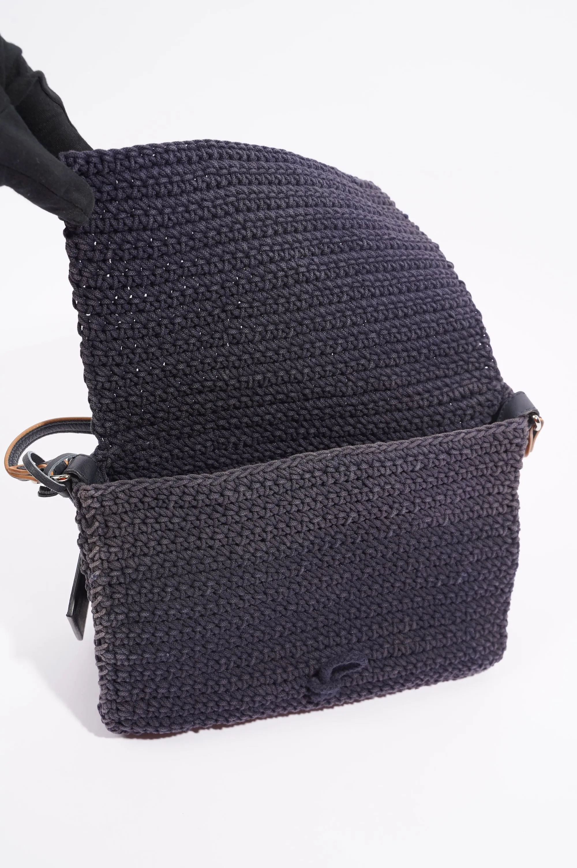 Balenciaga Womens Anchor Woven Bag Navy