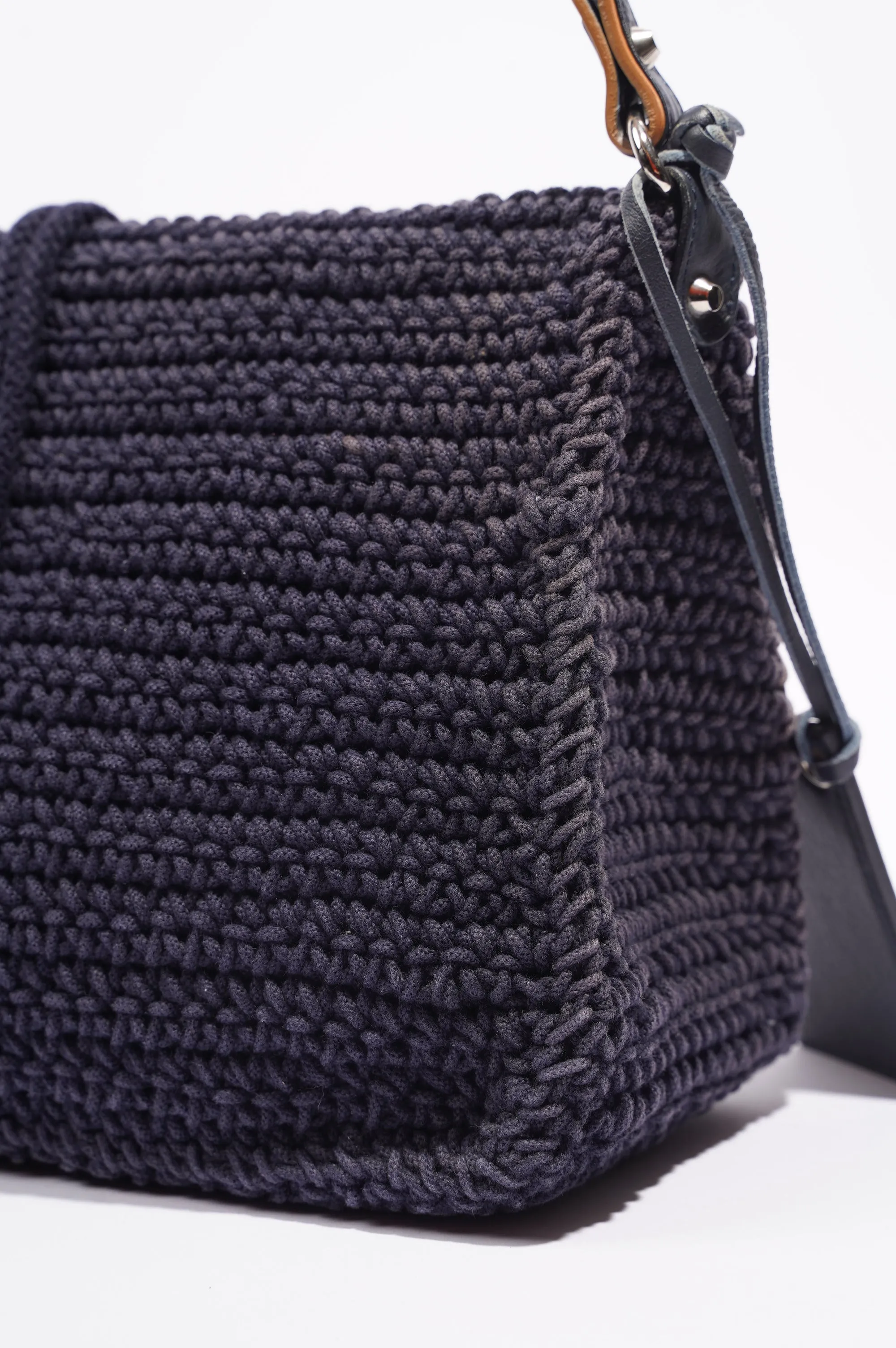 Balenciaga Womens Anchor Woven Bag Navy
