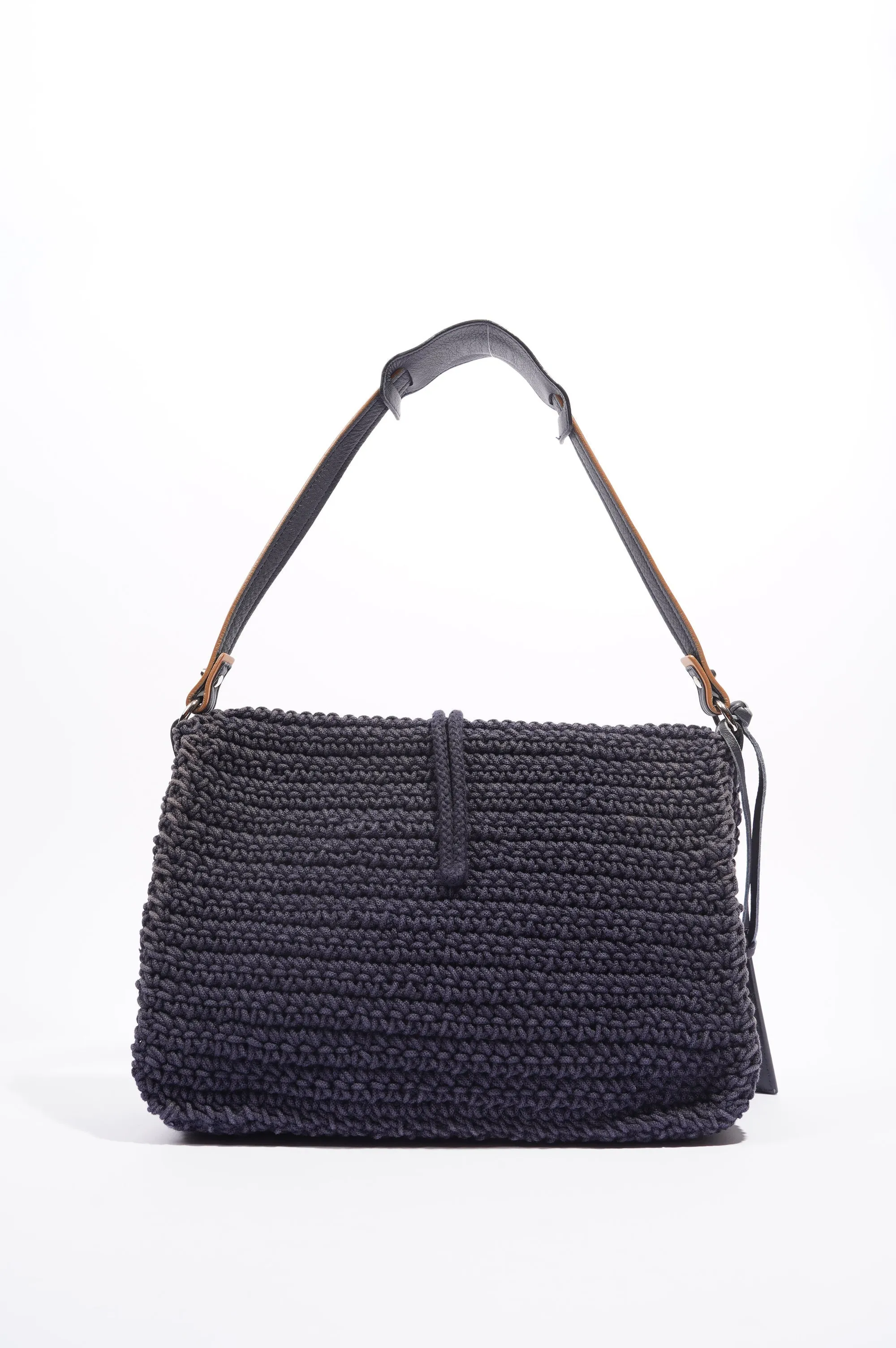 Balenciaga Womens Anchor Woven Bag Navy