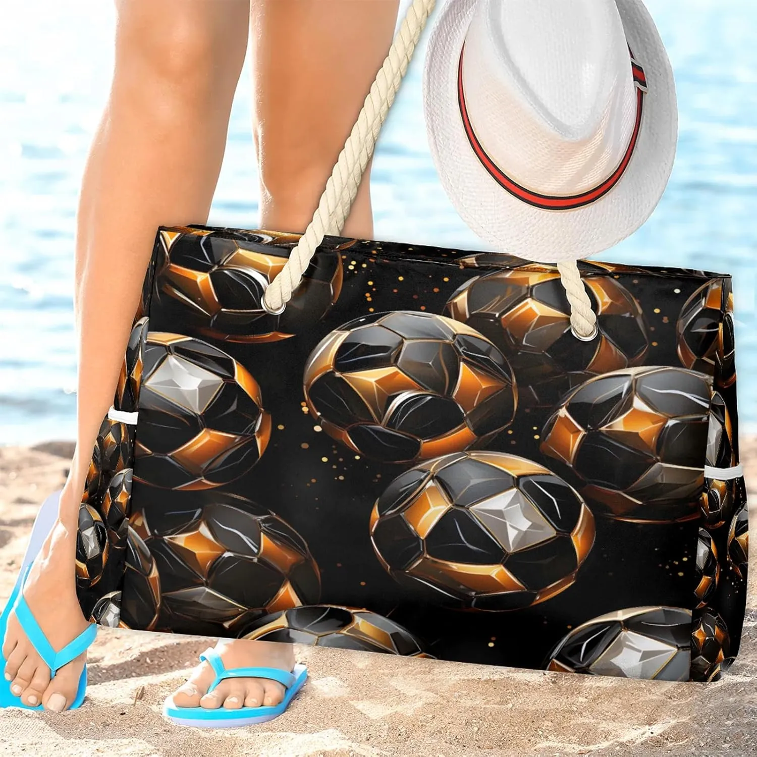 Beach Bags for Women and Men Extra Large Waterproof Sandproof Zipper Travel Tote Bag