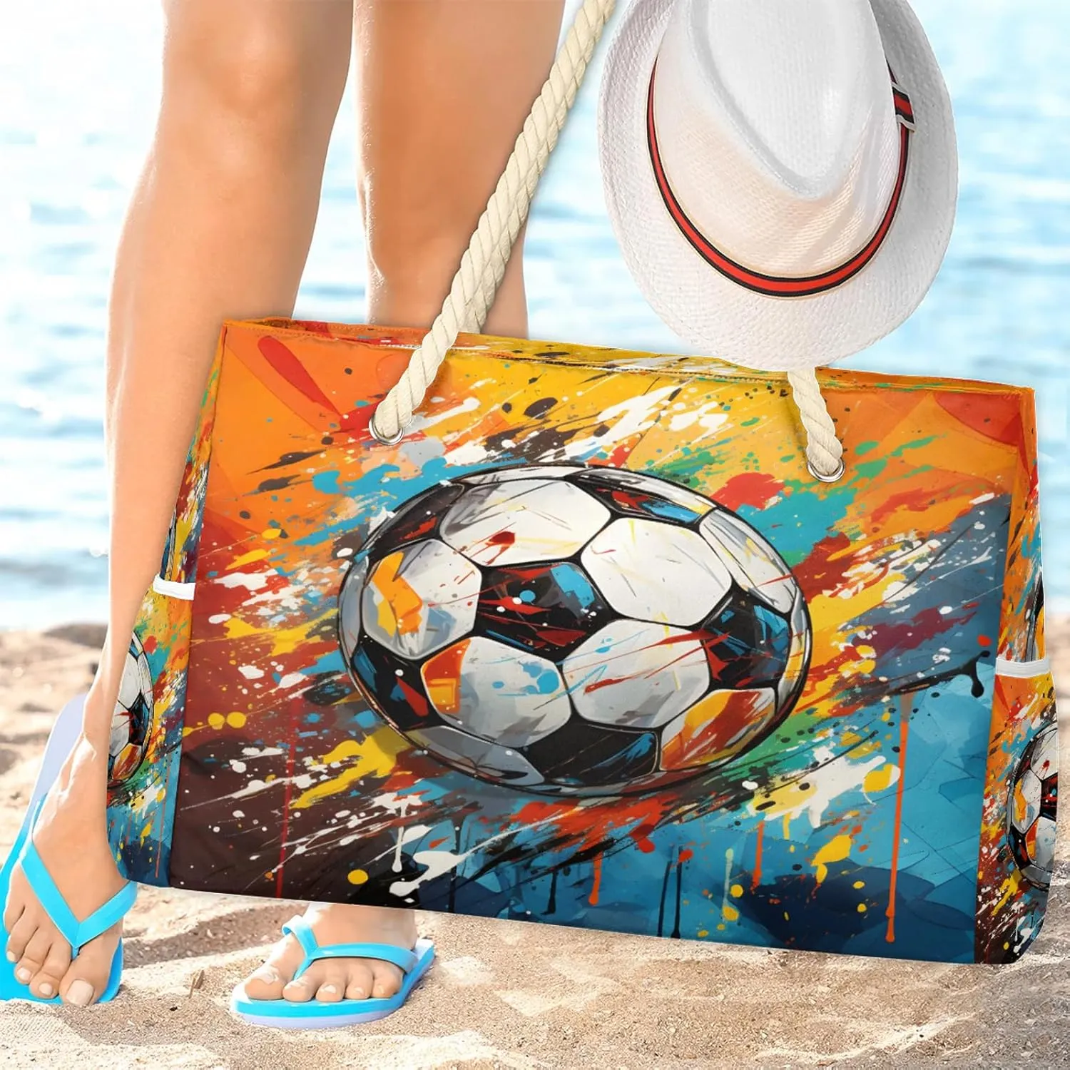 Beach Bags for Women and Men Extra Large Waterproof Sandproof Zipper Travel Tote Bag