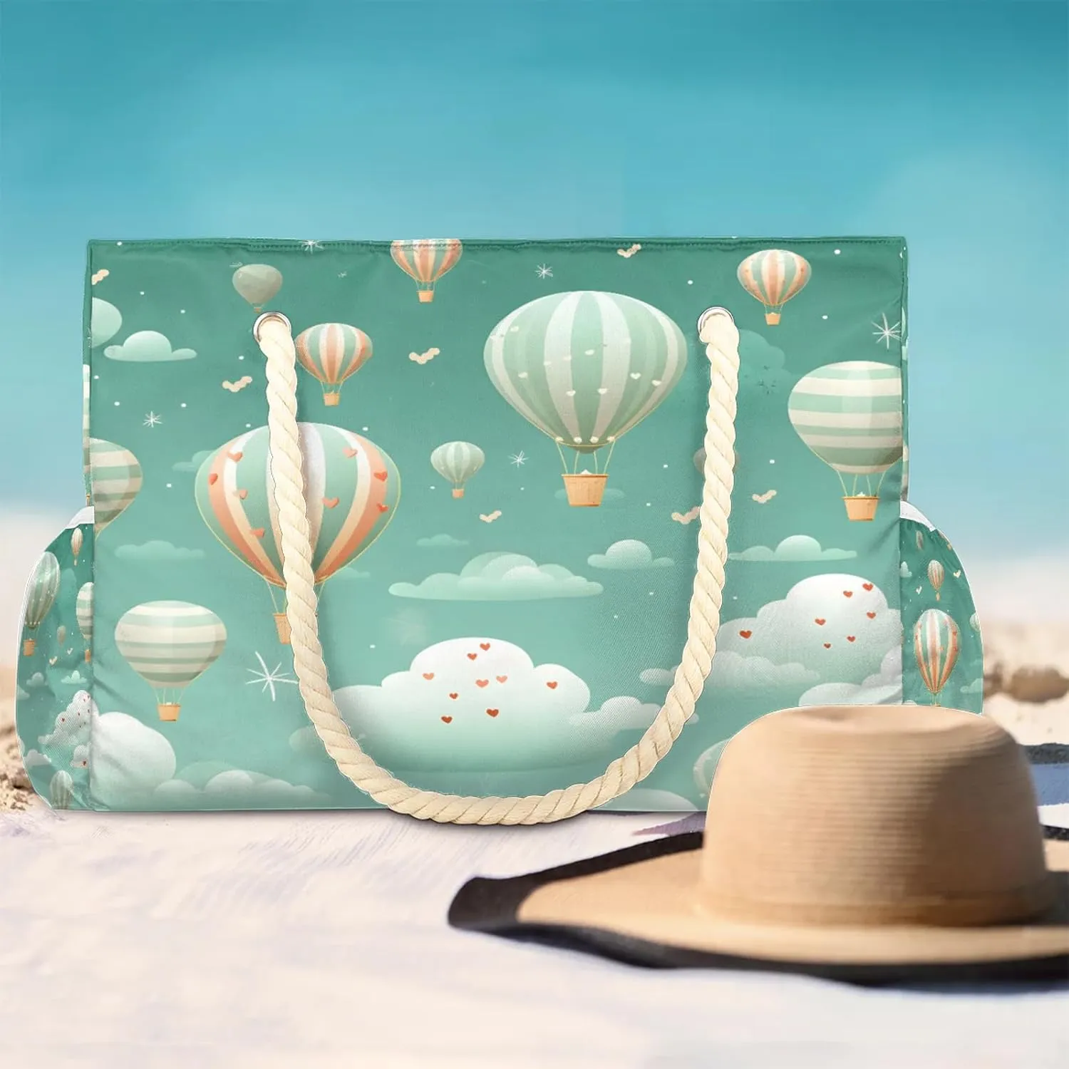 Beach Bags for Women and Men Extra Large Waterproof Sandproof Zipper Travel Tote Bag