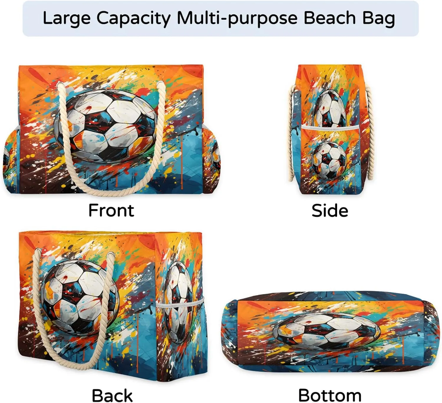 Beach Bags for Women and Men Extra Large Waterproof Sandproof Zipper Travel Tote Bag