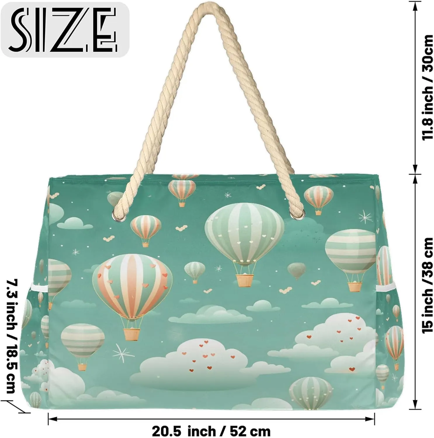 Beach Bags for Women and Men Extra Large Waterproof Sandproof Zipper Travel Tote Bag