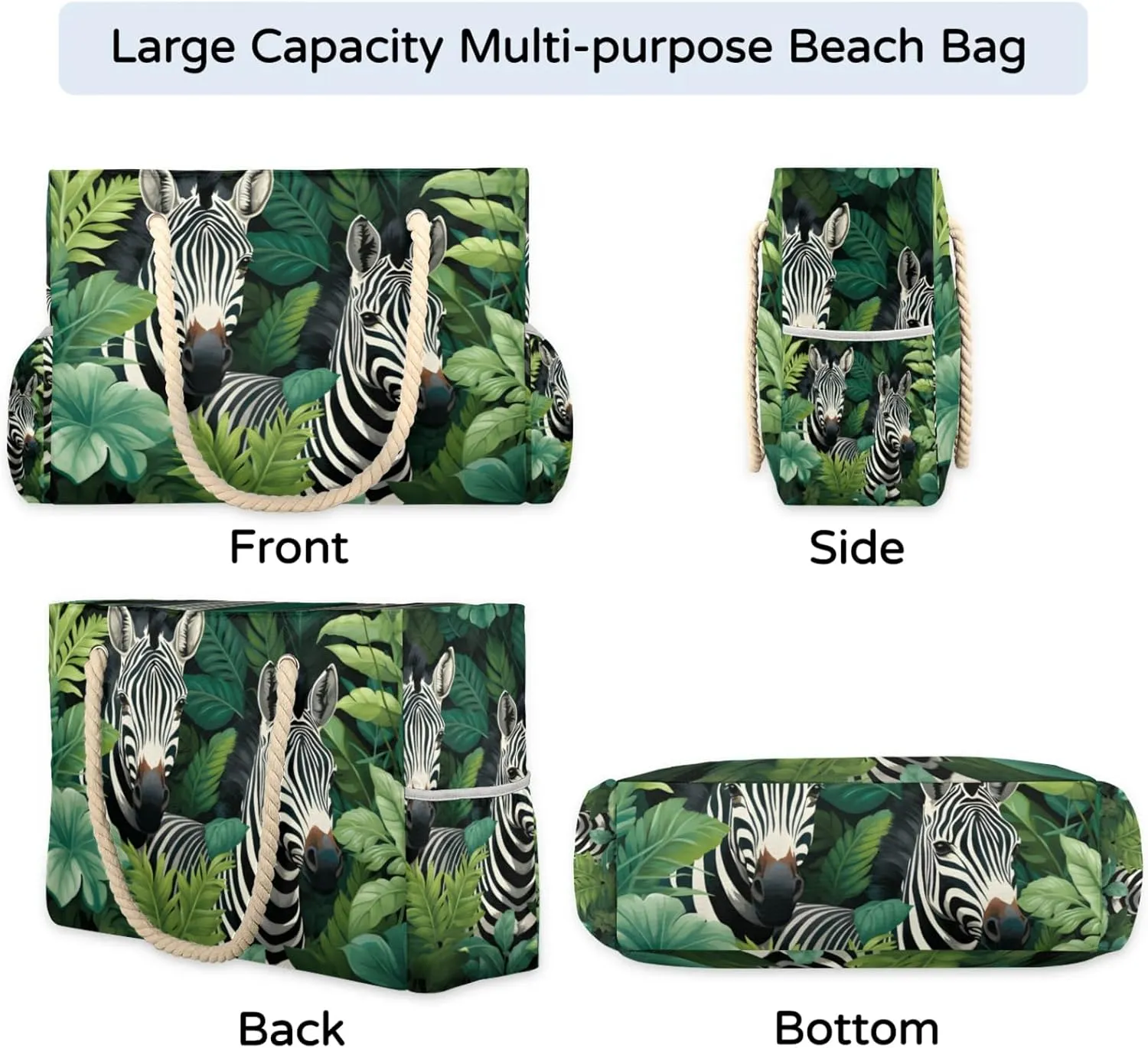 Beach Bags for Women Large Beach Tote Bag with Zipper Waterproof Sandproof Swim Pool Bag