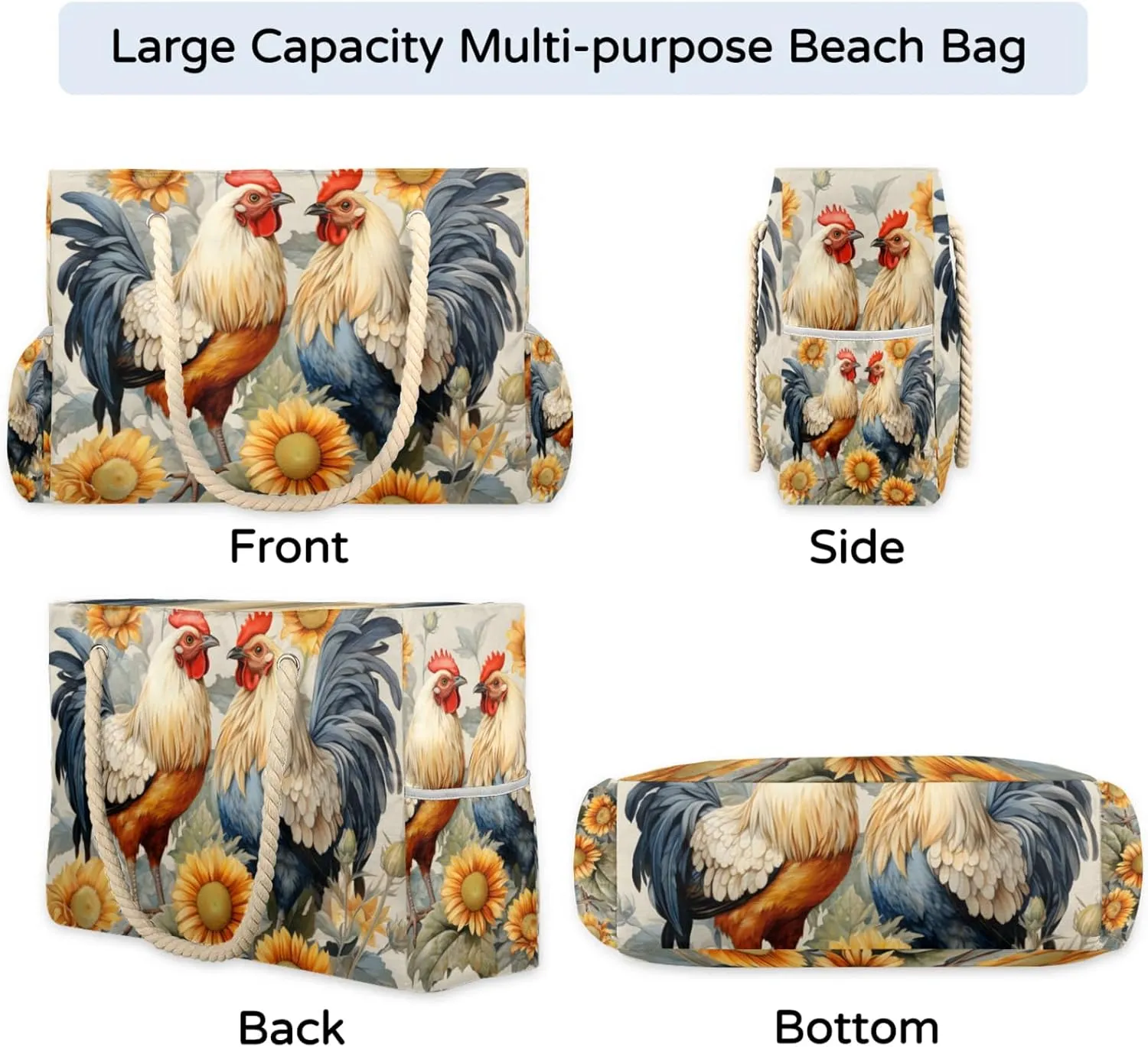 Beach Bags for Women Large Beach Tote Bag with Zipper Waterproof Sandproof Swim Pool Bag