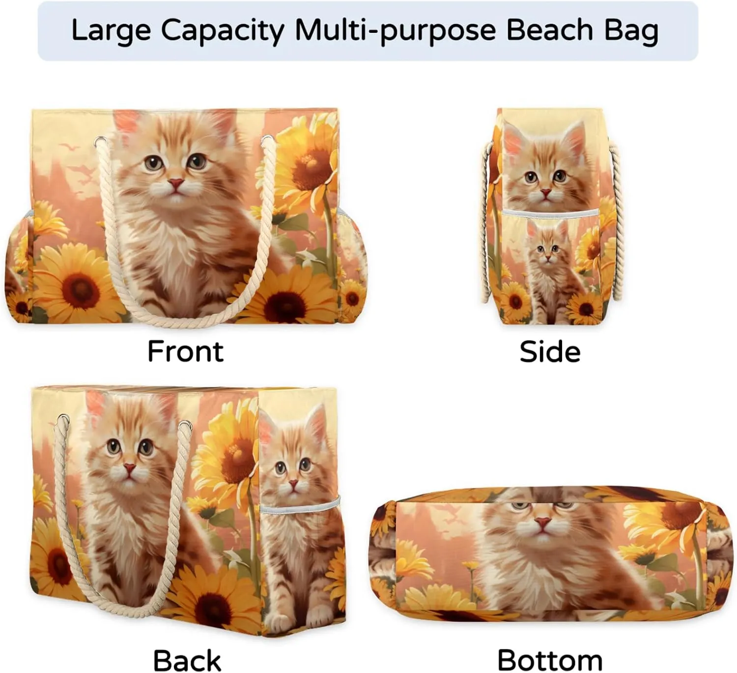 Beach Bags for Women Large Beach Tote Bag with Zipper Waterproof Sandproof Swim Pool Bag