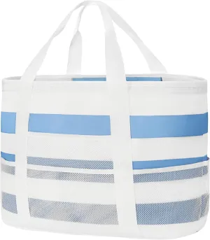 Beach Bags for Women - Large Tote Bags Waterproof Sandproof, Mesh Bag for Vacation Beach Tote Bag Pool Tote